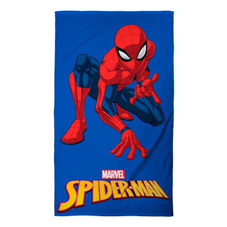 Serviette de bain et de plage imprimée 100% coton, spiderman super hero Bleu marine 1 - vertbaudet enfant 
