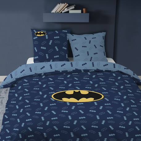 Parure de lit imprimée 100% coton, batman iconic Bleu nuit 5 - vertbaudet enfant 