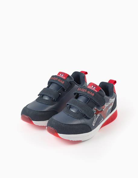 Baskets lumineuses et fermeture à scratch spider-man Bleu foncé 2 - vertbaudet enfant 