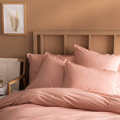 Housse de couette unie en coton, coton lavé Blanc+Bleu glacier+Bleu nuit+Caramel+Lichen+Lin+Miel+Nude+Terre cuite 38 - vertbaudet enfant 