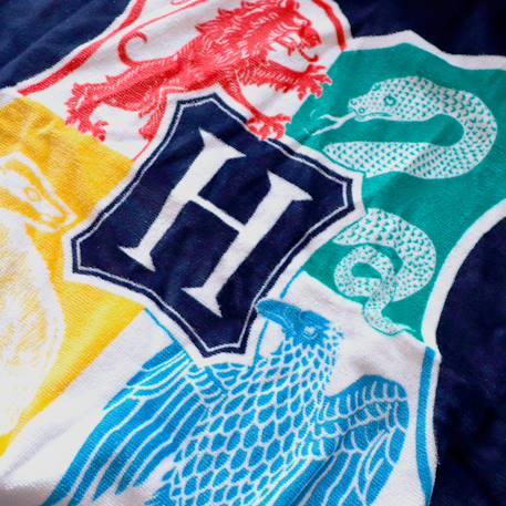 Serviette de bain et de plage imprimée 100% coton, harry potter poudlard Bleu marine 2 - vertbaudet enfant 