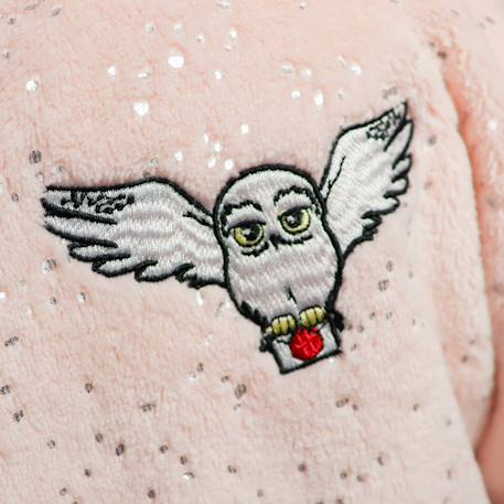 Robe de chambre brodée à capuche, harry potter hedwige Rose clair 4 - vertbaudet enfant 