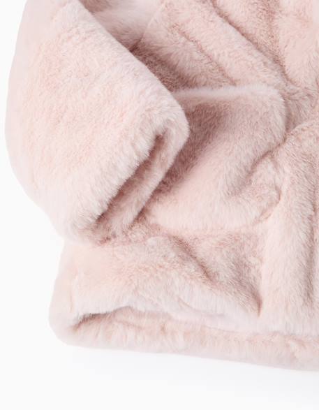 Blouson pelucheux avec capuche Rose clair 4 - vertbaudet enfant 
