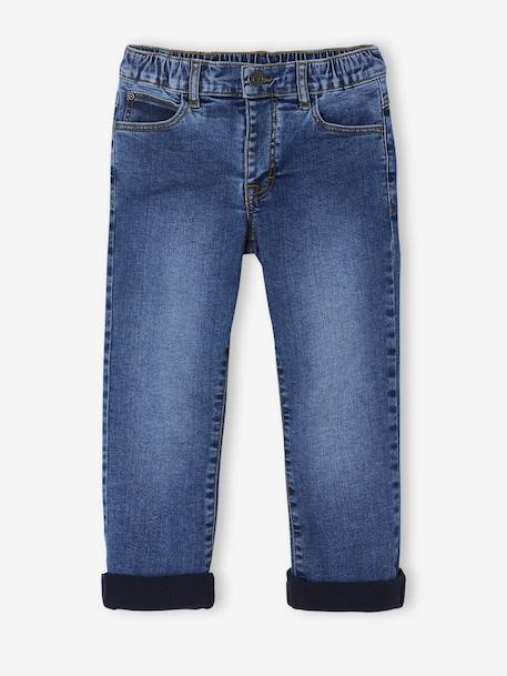 Jean denim doublé maille polaire garçon stone 4 - vertbaudet enfant 