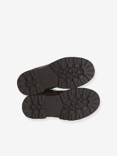 Boots enfant fille synthétique zippées et élastiquées marine+marron 13 - vertbaudet enfant 