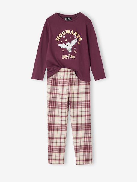Pyjama fille Harry Potter en flanelle prune/carreaux 1 - vertbaudet enfant 