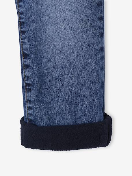 Jean denim doublé maille polaire garçon stone 8 - vertbaudet enfant 