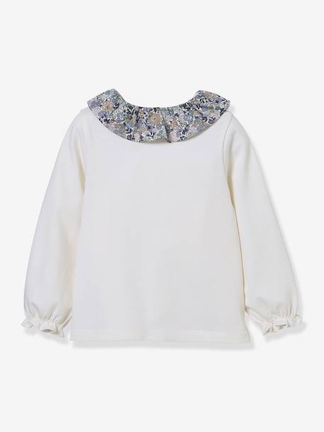 T-shirt col en tissu Liberty bébé coton biologique rose 4 - vertbaudet enfant 