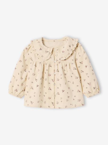 Blouse bébé imprimée en velours vanille 2 - vertbaudet enfant 