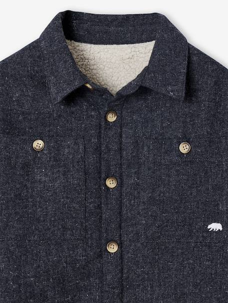 Chemise en flanelle doublée garçon gris chiné 6 - vertbaudet enfant 