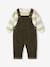 Ensemble bébé sweat-shirt + salopette kaki 1 - vertbaudet enfant 