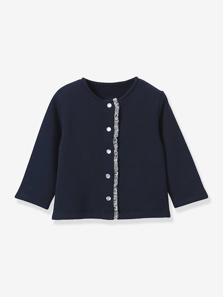 Cardigan en molleton bébé coton biologique marine 1 - vertbaudet enfant 