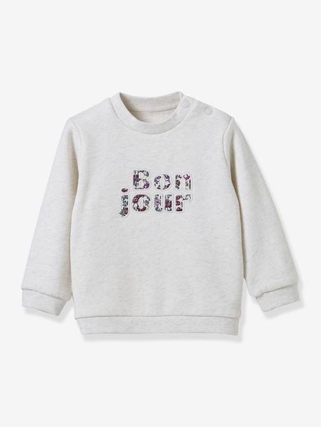 Sweat lettres en tissu Liberty bébé coton biologique beige 1 - vertbaudet enfant 