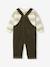 Ensemble bébé sweat-shirt + salopette kaki 4 - vertbaudet enfant 