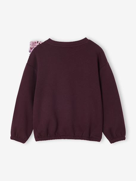 Sweat fille noeud en sequins prune 2 - vertbaudet enfant 