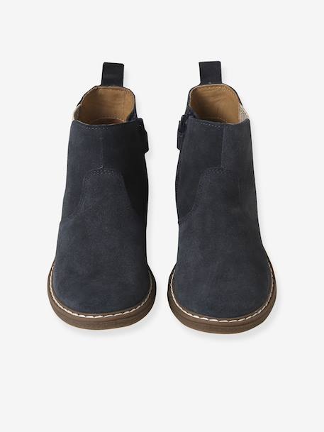 Boots enfant fille cuir élastiquées marine 4 - vertbaudet enfant 