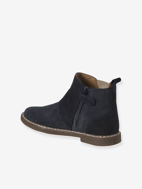 Boots enfant fille cuir élastiquées marine 3 - vertbaudet enfant 