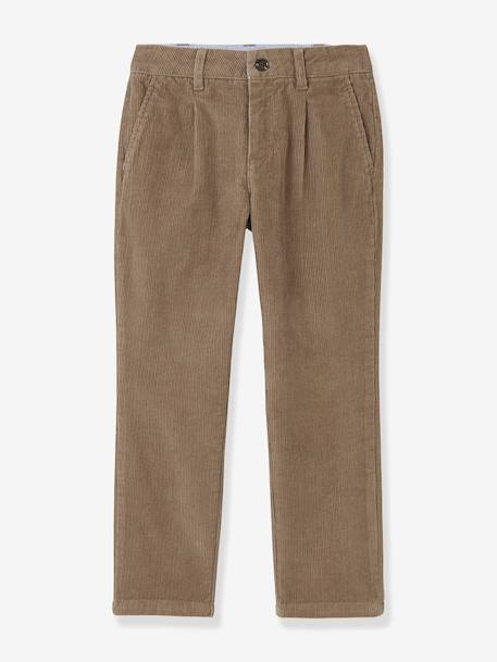 Pantalon chino garçon en velours vert 1 - vertbaudet enfant 