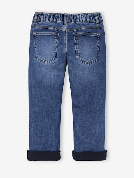 Jean denim doublé maille polaire garçon stone 6 - vertbaudet enfant 