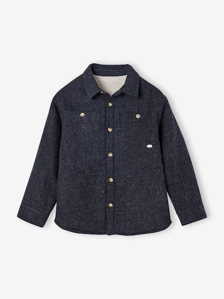 Chemise en flanelle doublée garçon gris chiné 3 - vertbaudet enfant 