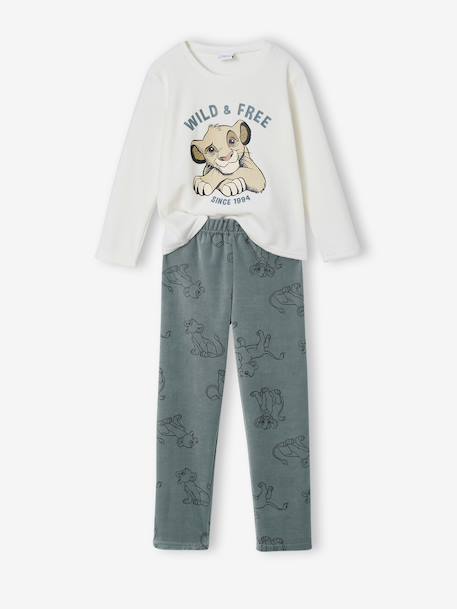 Pyjama garçon Disney Le Roi Lion en velours Blanc/vert grisé 1 - vertbaudet enfant 