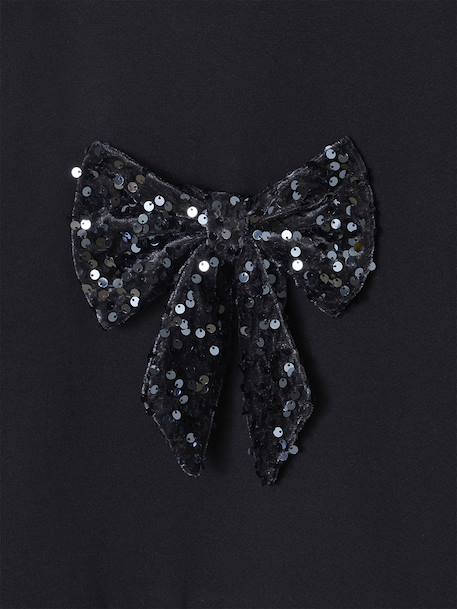 Sweat fille Noël noeud en sequins anthracite+rouge 3 - vertbaudet enfant 