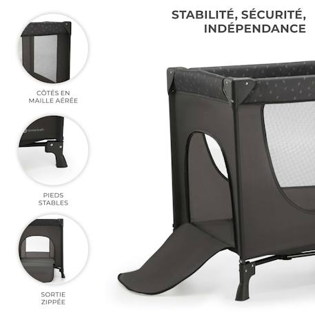 Lit parapluie pliant pour bebe lit de voyage et parc Black 4 - vertbaudet enfant 