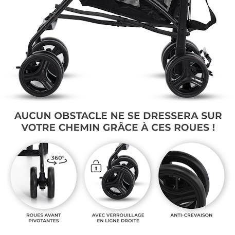 Poussette légère de voyage pliable avec dossier réglable Beige+Green+Grey 5 - vertbaudet enfant 