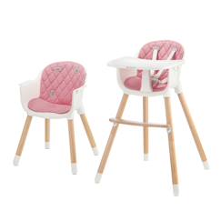 Puériculture-Chaise Haute Évolutive Kinderkraft SIENNA 2 en 1 avec Plateau Amovible, Harnais 5 Points et Repose-Pieds Confortable