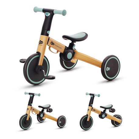 Tricycle Kinderkraft 4TRIKE Pliant 3 en 1 avec Draisienne, Tricycle à Pédales, Selle Réglable et Cadre Aluminium Grey+Honey 7 - vertbaudet enfant 