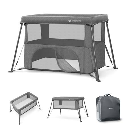 Lit de camping pliant bébé 3 en 1 avec fonction évolutive Black+Grey 7 - vertbaudet enfant 