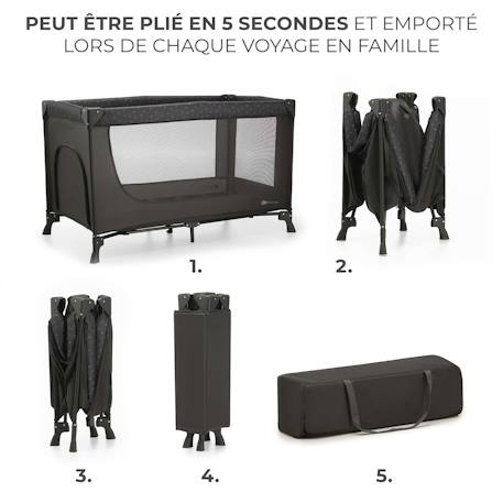 Lit parapluie pliant pour bebe lit de voyage et parc Black 3 - vertbaudet enfant 