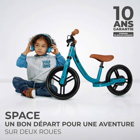 Draisienne Kinderkraft SPACE avec Frein à Main, Roues EVA Increvables, Selle Réglable et Repose-Pieds Antidérapant Blue+Green+Pink 2 - vertbaudet enfant 