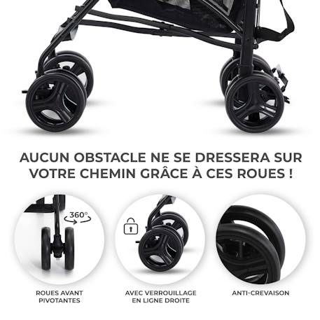 Poussette légère de voyage pliable avec dossier réglable Beige+Green+Grey 17 - vertbaudet enfant 
