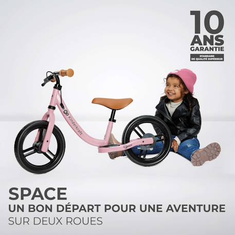 Draisienne Kinderkraft SPACE avec Frein à Main, Roues EVA Increvables, Selle Réglable et Repose-Pieds Antidérapant Blue+Green+Pink 14 - vertbaudet enfant 