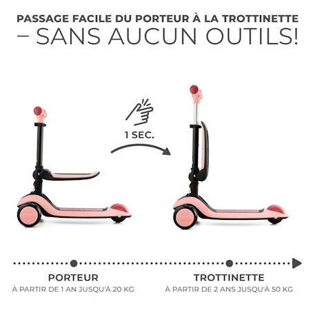 Trottinette 2 en 1 Kinderkraft HALLEY 2 avec Siège Réglable, Direction par Inclinaison, Roues LED et Guidon Ajustable Green+Pink 10 - vertbaudet enfant 