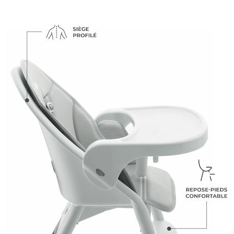 Chaise haute bebe pliante avec ceinture 5 points Grey 3 - vertbaudet enfant 