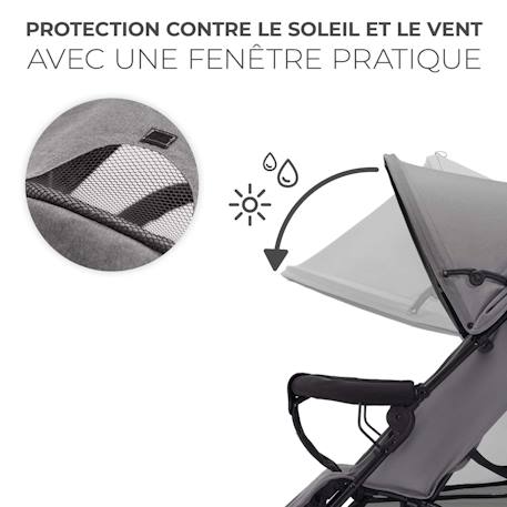 Poussette légère de voyage pliable avec dossier réglable Beige+Green+Grey 16 - vertbaudet enfant 