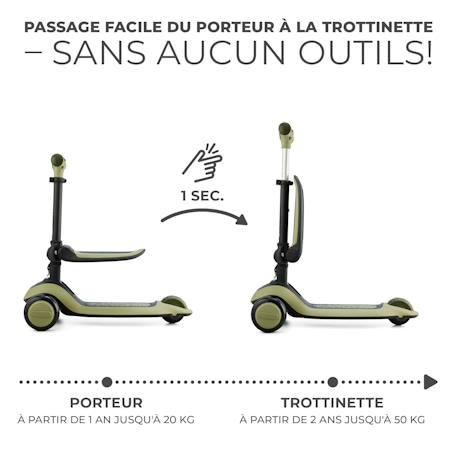Trottinette 2 en 1 Kinderkraft HALLEY 2 avec Siège Réglable, Direction par Inclinaison, Roues LED et Guidon Ajustable Green+Pink 4 - vertbaudet enfant 