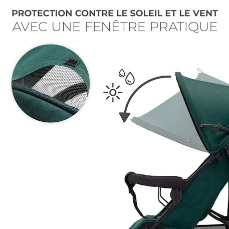 Poussette légère de voyage pliable avec dossier réglable Beige+Green+Grey 10 - vertbaudet enfant 