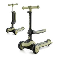 Jouet-Trottinette 2 en 1 Kinderkraft HALLEY 2 avec Siège Réglable, Direction par Inclinaison, Roues LED et Guidon Ajustable