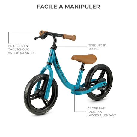 Draisienne Kinderkraft SPACE avec Frein à Main, Roues EVA Increvables, Selle Réglable et Repose-Pieds Antidérapant Blue+Green+Pink 5 - vertbaudet enfant 