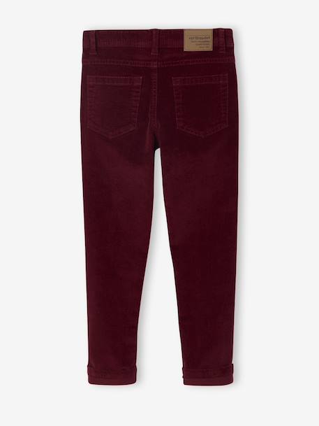 Pantalon slim velours garçon bordeaux+CAMEL 6 - vertbaudet enfant 