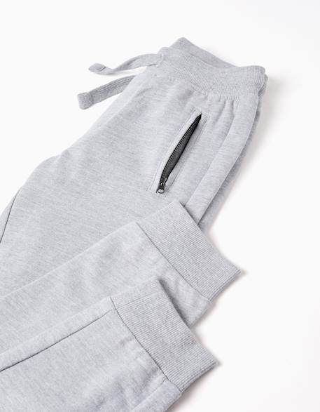 Pantalon jogpant avec poches scellées Bleu foncé+Gris clair+Noir 7 - vertbaudet enfant 