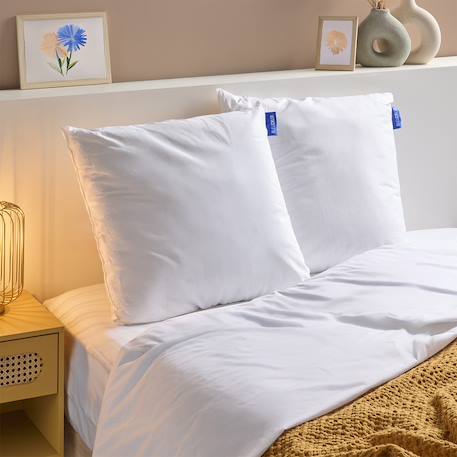Lot de 2 oreillers fermes enveloppe coton bio Blanc 1 - vertbaudet enfant 