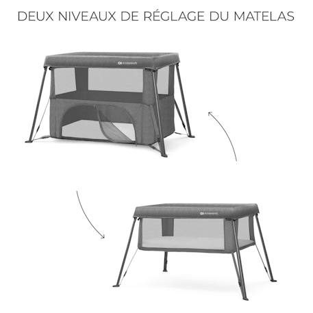 Lit de camping pliant bébé 3 en 1 avec fonction évolutive Black+Grey 11 - vertbaudet enfant 