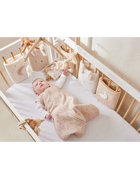 Gigoteuse en mousseline de coton Blanc imprimé+Rose 11 - vertbaudet enfant 