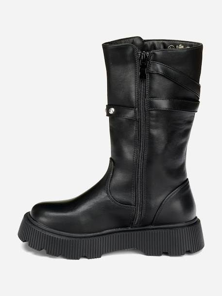 Bottes montantes Marron+Noir 9 - vertbaudet enfant 