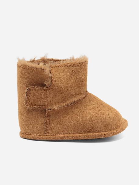 Bottines à scratch Camel+Noir 2 - vertbaudet enfant 