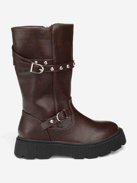 Bottes montantes Marron+Noir 2 - vertbaudet enfant 